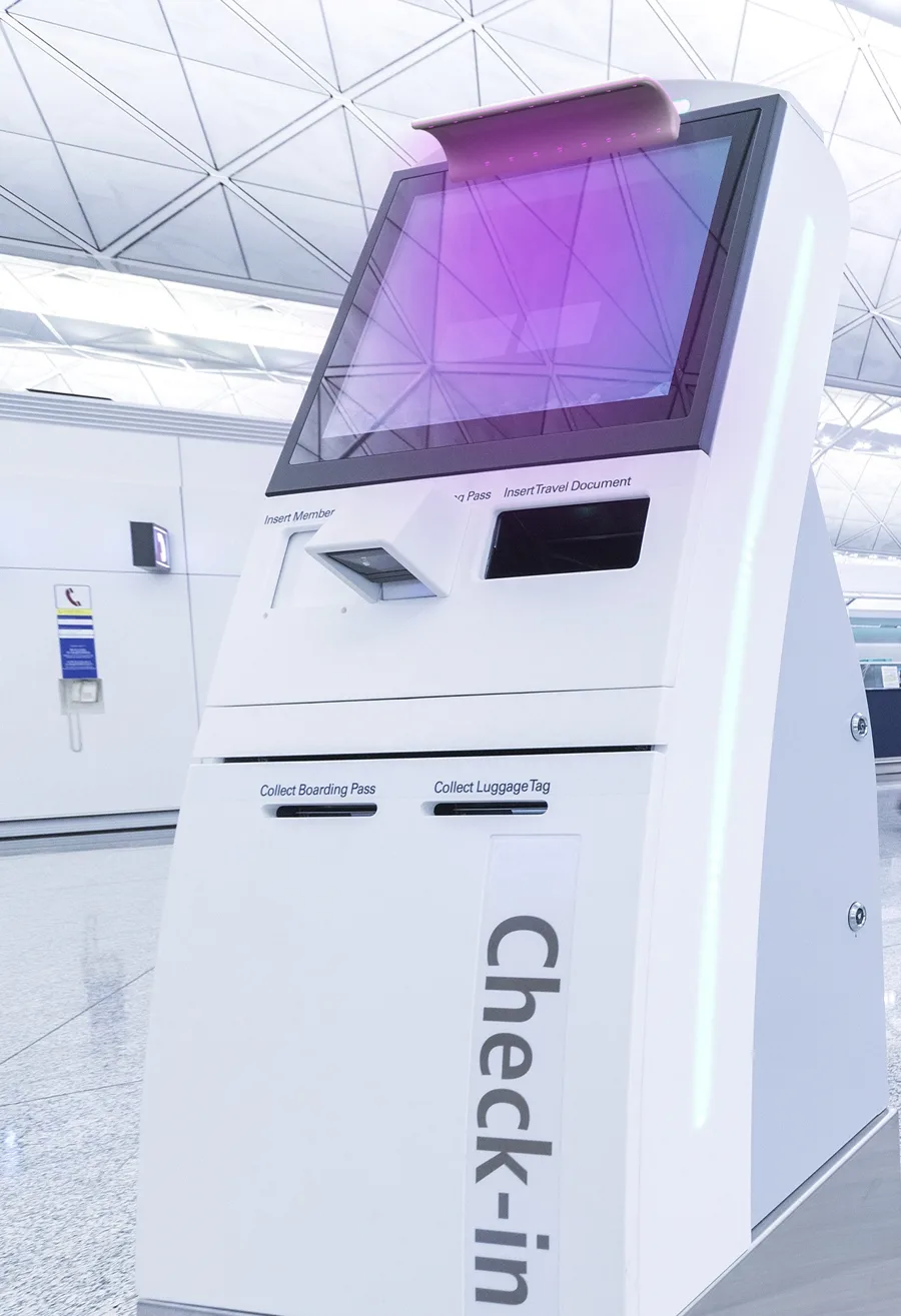 GermScan touchpoint device concept on an airport kiosk